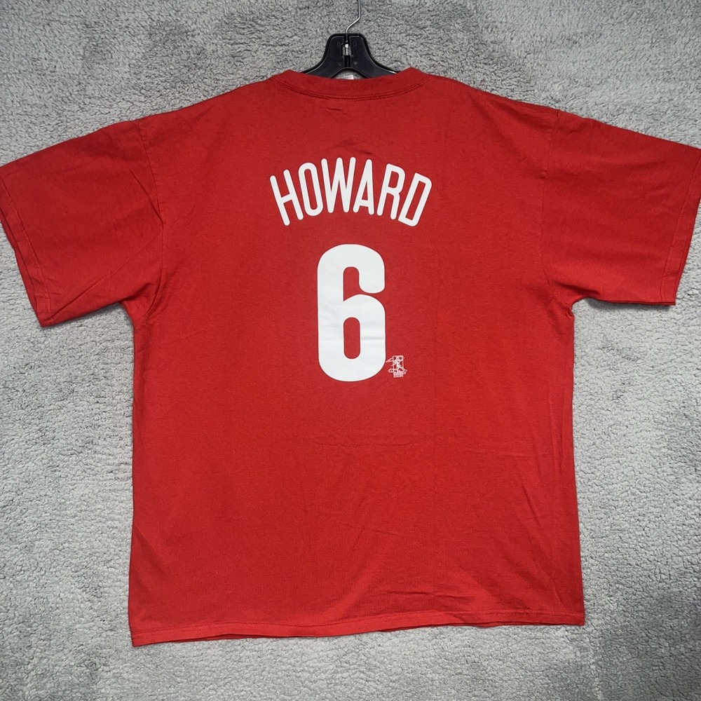 VTG Majestic Philadelphia Phillies Ryan Howard T Shirt Men's 2XL XXL Red #6 Tee